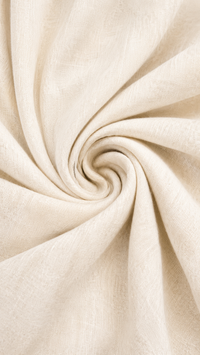 Tissu de robe crème texturé, aspect lin, surface froissée