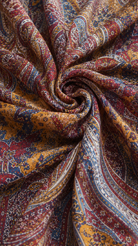 Tissu de robe imprimé cachemire multicolore