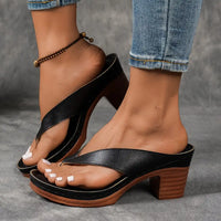 Sandales à talon Lesia™ noires, bride croisée, talon carré, plateforme