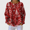 Marguerite - Pull rouge à motif nordique