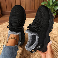 Baskets orthopédiques Luvia™ noires, tige textile ajourée, doublure grise au col