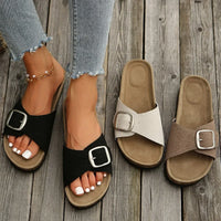 Sandales orthopédiques à brides et boucles carrées, gris clair, noir et marron foncé