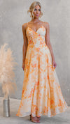 Sally | Robe longue évasée à col