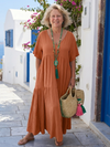 Zinnia | Robe longue bleue à volants
