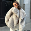 Manteau luxueux Aurora en fausse fourrure