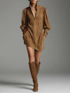 Florence | Mini-robe à col roulé en daim