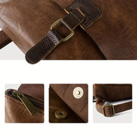 Sac à dos rétro multifonction marron : sangle et boucle rectangulaire décorative