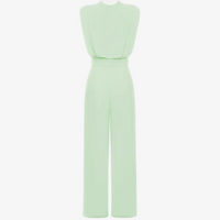 Combinaison ceinturée Ariadna™ vert clair, vue dos, jambe ample, taille ceinturée