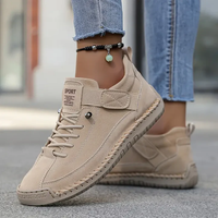 Basket orthopédique Saela beige à lacets, semelle épaisse à reliefs, bride arrière