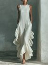 Sophie | Robe longue ivoire sans manches