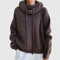 Sweat à capuche doux marron, capuche avec cordons, poche kangourou