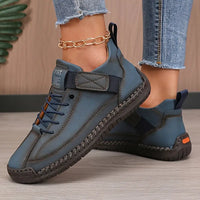 Basket orthopédique Saela bleu acier à lacets, semelle crantée, bride arrière