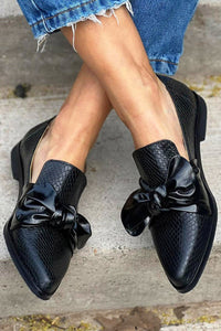 Mocassins noirs Orla™ à nœud, empeigne texturée, vue de dessus