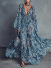 Grace | Robe longue bohème bleue