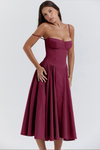 Nina - Robe midi corset sans manches