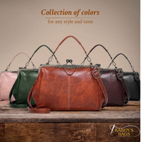 Collection de sacs à main vintage : modèles rose, vert, marron, prune et noir