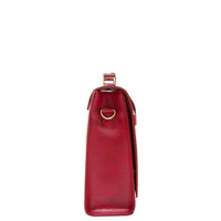 Sac à main cartable rouge avec anses courtes et bandoulière amovible