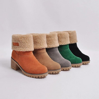 Bottes doublées Thelma en plusieurs coloris, col en fausse peau de mouton, talon carré